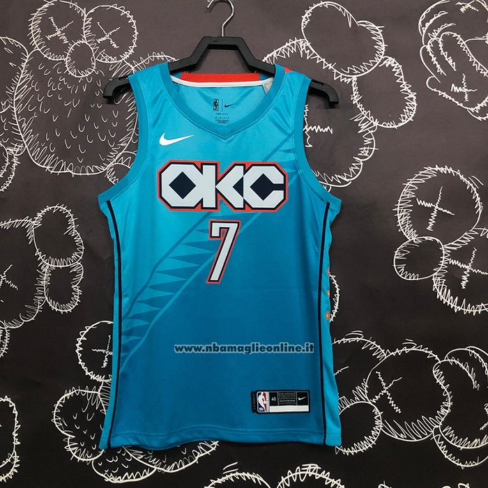Maglia Oklahoma City Thunder Carmelo Anthony #7 Citta 2018-19 Blu